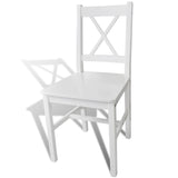 NNEVL Dining Chairs 6 pcs White Pinewood
