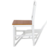 NNEVL Dining Chairs 6 pcs White Pinewood