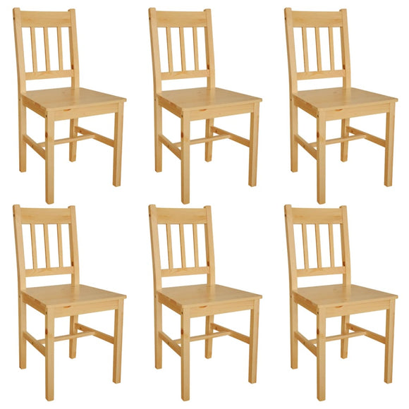 NNEVL Dining Chairs 6 pcs Pinewood
