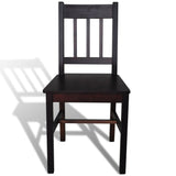 NNEVL Dining Chairs 6 pcs Brown Pinewood