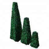 NNEVL Set of 3 Artificial Boxwood Pyramid Topiary