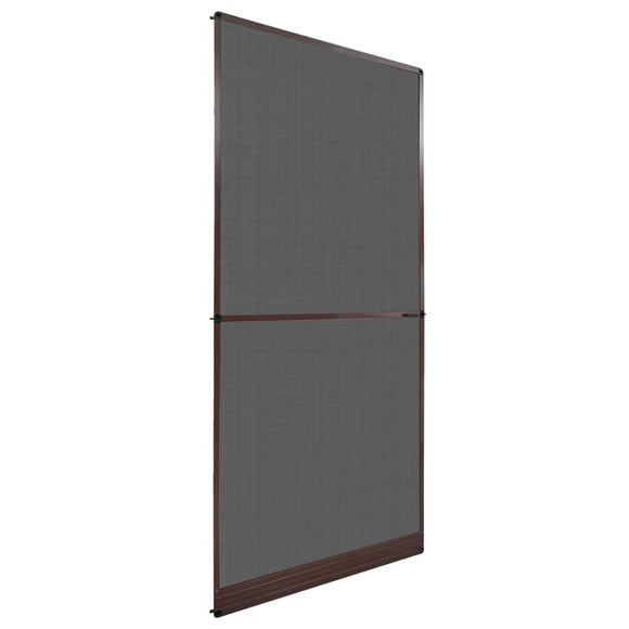 NNEVL Brown Hinged Insect Screen for Doors 100 x 215 cm