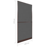 NNEVL Brown Hinged Insect Screen for Doors 100 x 215 cm