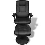 NNEVL TV Armchair with Footstool Black Faux Leather