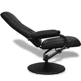 NNEVL TV Armchair with Footstool Black Faux Leather