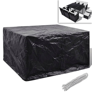 NNEVL Garden Furniture Cover 6 Person Poly Rattan Set 8 Eyelets 172 x 113cm