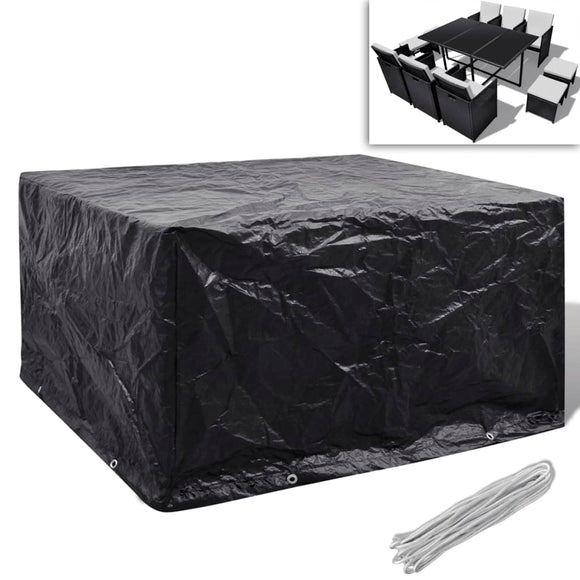 NNEVL Garden Furniture Cover 6 Person Poly Rattan Set 8 Eyelets 172 x 113cm