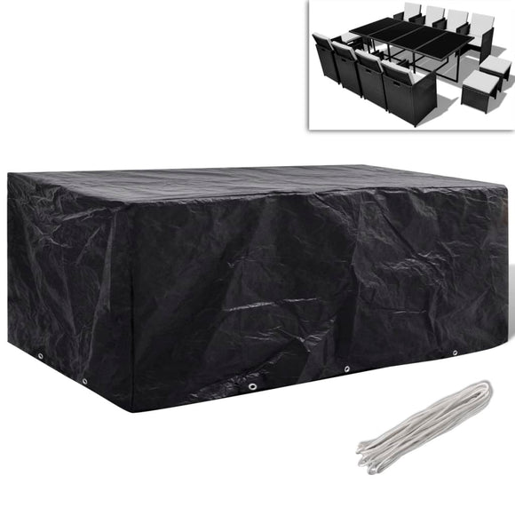 NNEVL Garden Furniture Cover 8 Person Poly Rattan Set 10 Eyelets 229 x 113cm