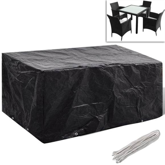 NNEVL Garden Furniture Cover 4 Person Poly Rattan Set 8 Eyelets 180 x 140cm
