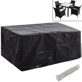 NNEVL Garden Furniture Cover 4 Person Poly Rattan Set 8 Eyelets 180 x 140cm
