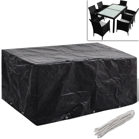 NNEVL Garden Furniture Cover 6 Person Poly Rattan Set 10 Eyelets 240 x 140cm