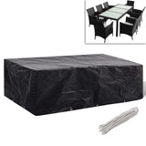 NNEVL Garden Furniture Cover 8 Person Poly Rattan Set 10 Eyelets 300 x 140cm