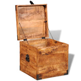 NNEVL Storage Chest Cubic Rough Mango Wood