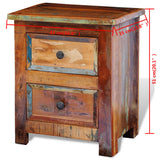NNEVL Nightstand with 2 Drawers Solid Reclaimed Wood