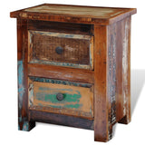 NNEVL Nightstand with 2 Drawers Solid Reclaimed Wood