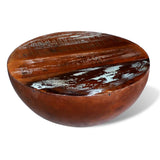 NNEVL Coffee Table Bowl-shaped with Steel Base Solid Reclaimed Wood