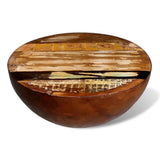NNEVL Coffee Table Bowl-shaped with Steel Base Solid Reclaimed Wood