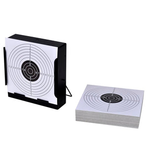 NNEVL 14 cm Square Target Holder Pellet Trap + 100 Paper Targets