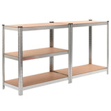 NNEVL 5-Layer Heavy-duty Shelves 5 pcs Silver Steel&Engineered Wood