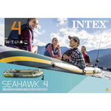 NNEVL Intex Seahawk 4 Set Inflatable Boat with Oars and Pump