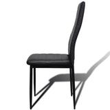 NNEVL Dining Set Black Slim Line Chair 4 pcs with 1 Glass Table