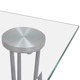 NNEVL Dining Set Black Slim Line Chair 4 pcs with 1 Glass Table