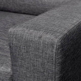 NNEVL Sofa Set 2-Seater and 3-Seater Fabric Dark Grey