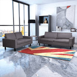 NNEVL Sofa Set 2-Seater and 3-Seater Fabric Dark Grey