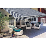 NNEVL Folding Awning 600 cm Navy Blue & White