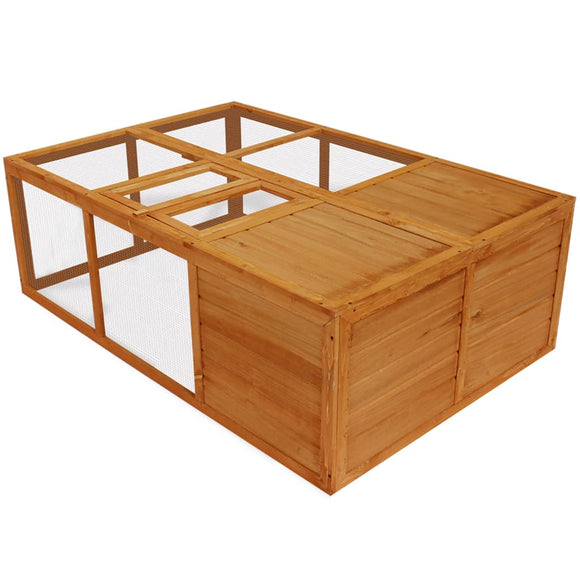 NNEVL Outdoor Foldable Wooden Animal Cage