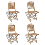NNEVL Foldable Outdoor Chairs Bamboo 4 pcs