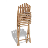 NNEVL Foldable Outdoor Chairs Bamboo 4 pcs