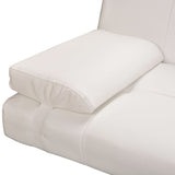 NNEVL Sofa Bed with Two Pillows Artificial Leather Adjustable Cream White