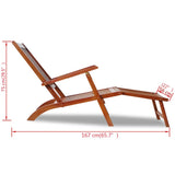 NNEVL Outdoor Deck Chair with Footrest Solid Acacia Wood