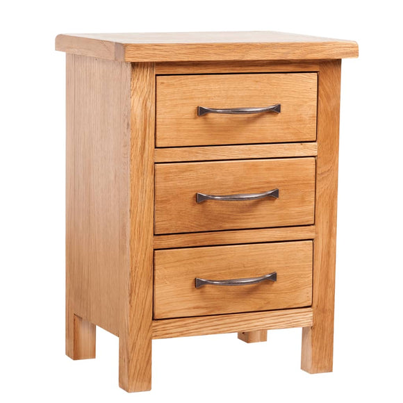 NNEVL Nightstand with 3 Drawers 40x30x54 cm Solid Oak Wood