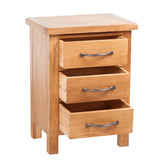 NNEVL Nightstand with 3 Drawers 40x30x54 cm Solid Oak Wood