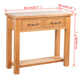 NNEVL Console Table with 2 Drawers 83x30x73 cm Solid Oak Wood