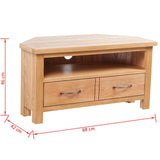 NNEVL TV Cabinet with Drawer 88 x 42 x 46 cm Solid Oak Wood