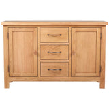 NNEVL Sideboard with 3 Drawers 110x33.5x70 cm Solid Oak Wood