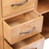 NNEVL Sideboard with 3 Drawers 110x33.5x70 cm Solid Oak Wood