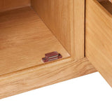 NNEVL Sideboard with 3 Drawers 110x33.5x70 cm Solid Oak Wood