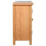 NNEVL Sideboard with 3 Drawers 110x33.5x70 cm Solid Oak Wood