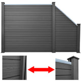 NNEVL Garden Fence Set 1 Square + 1 Slanted WPC 297 cm Grey