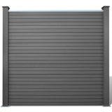 NNEVL Garden Fence Set 1 Square + 1 Slanted WPC 297 cm Grey