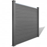 NNEVL Garden Fence Set 1 Square + 1 Slanted WPC 297 cm Grey