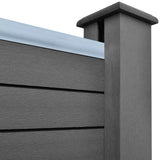 NNEVL Garden Fence Set 1 Square + 1 Slanted WPC 297 cm Grey