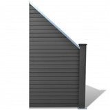 NNEVL Garden Fence Set 1 Square + 1 Slanted WPC 297 cm Grey