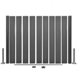 NNEVL Garden Fence Set 1 Square + 1 Slanted WPC 297 cm Grey