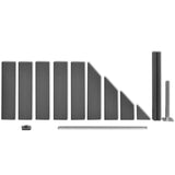 NNEVL Garden Fence Set 1 Square + 1 Slanted WPC 297 cm Grey