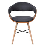 NNEVL Dining Chairs 2 pcs Dark Grey Bent Wood and Fabric